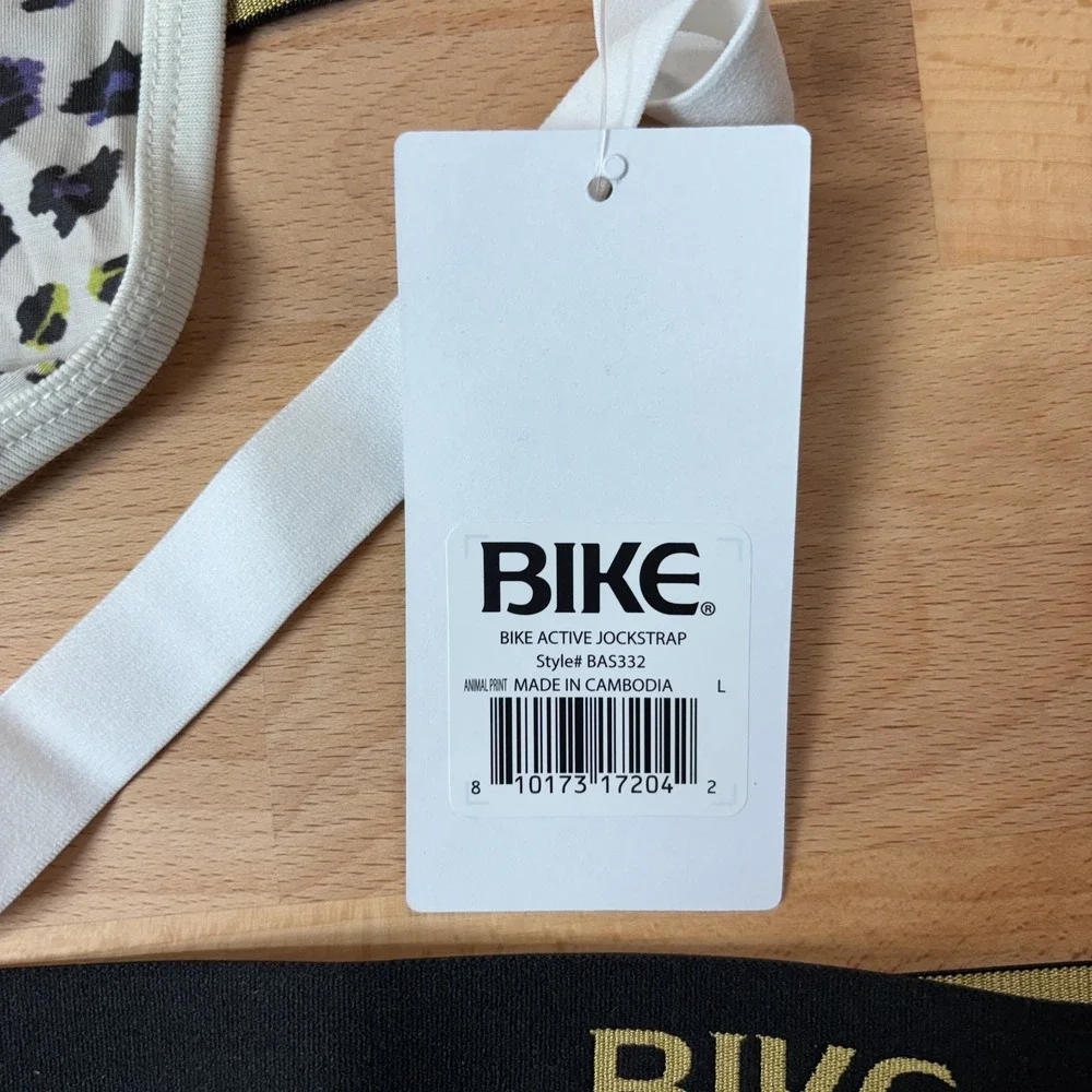 Bike Active Jockstrap Men's Large Lot of 2 Animal Print White New